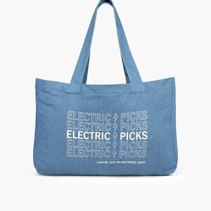 Electric Picks Blue Canvas Tote Bag - Unbranded